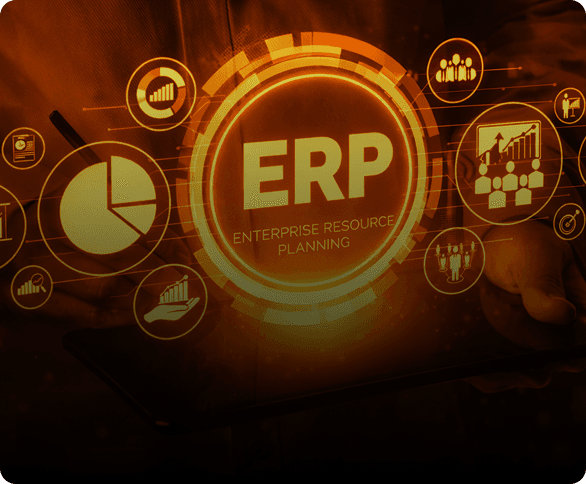 Orange robotic portrait for cloud software solutions