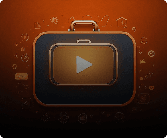 Orange robotic portrait for promotional and brand motion animations