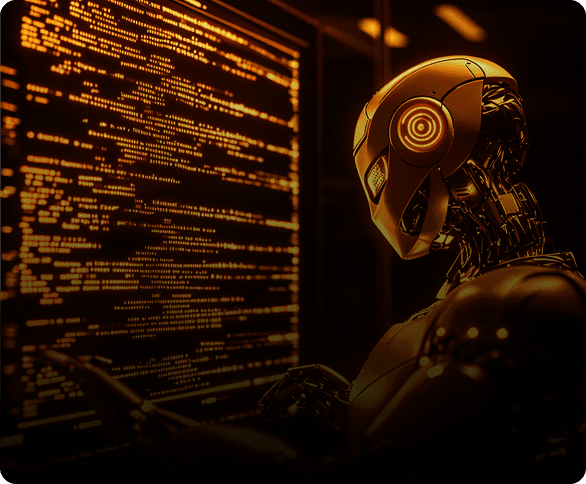 Orange robotic portrait for prediction models