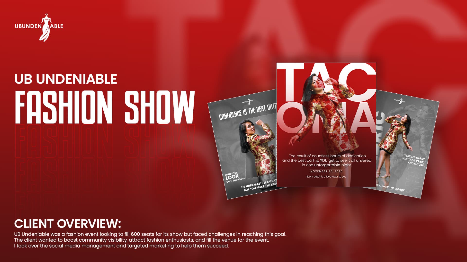 UB Undeniable fashion show client overview