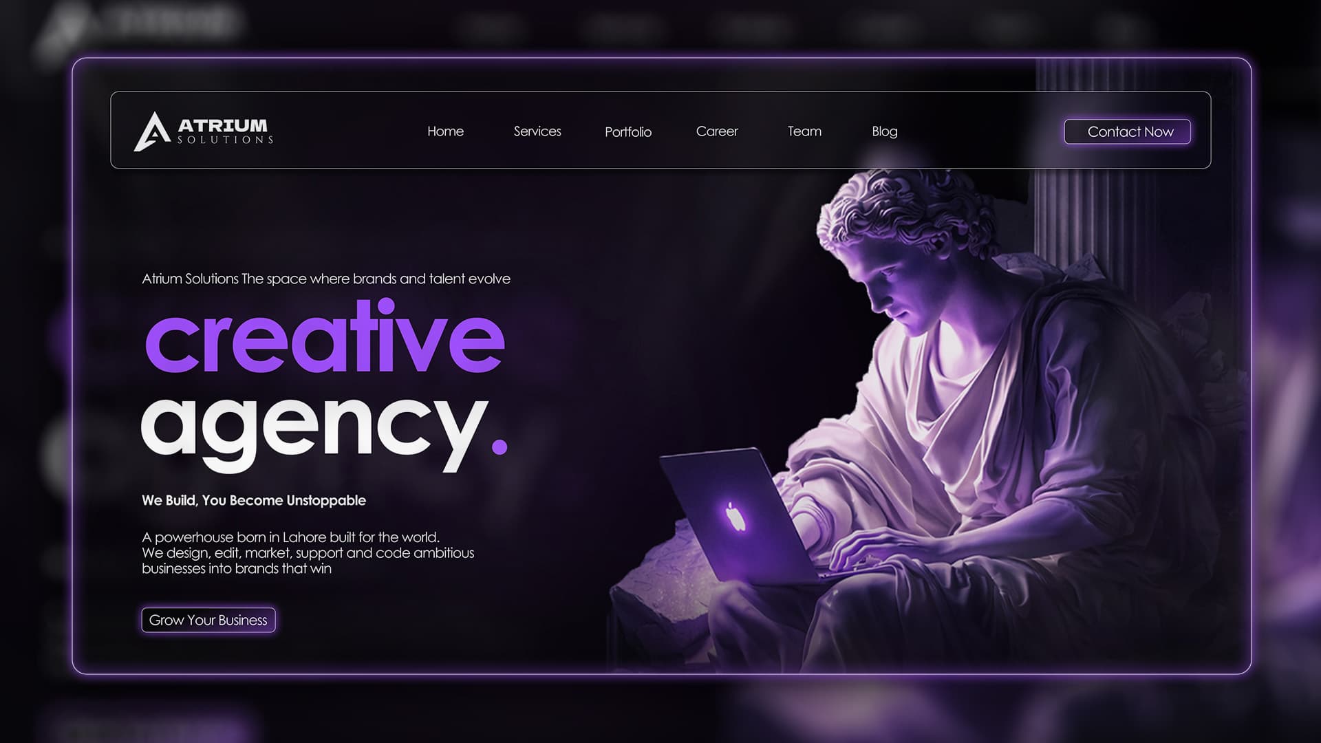 Atrium Solutions landing page