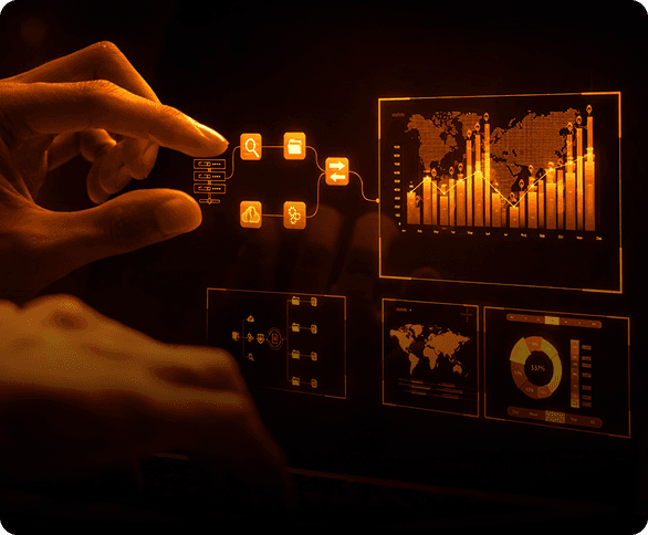 Orange robotic portrait for forecasting models