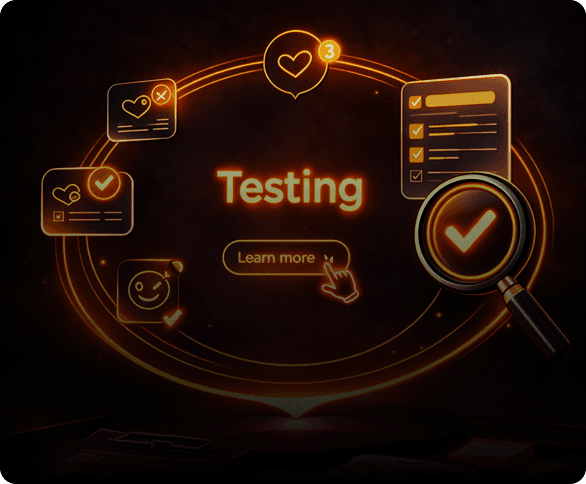 Orange robotic portrait for software testing