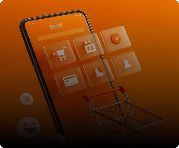 Orange robotic portrait for animated brand content