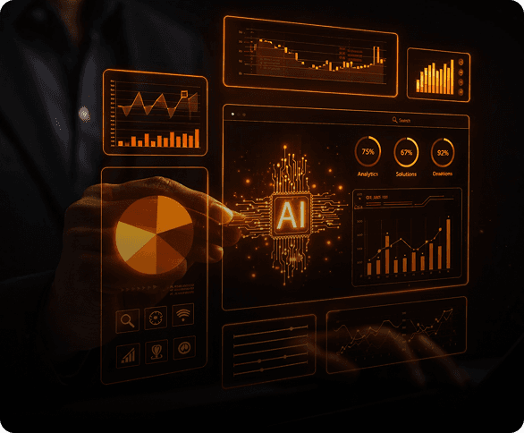 Orange robotic portrait for decision support