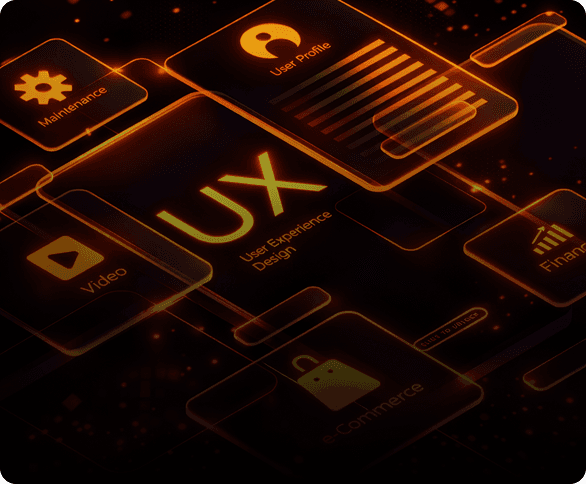 Orange robotic portrait for UX audits