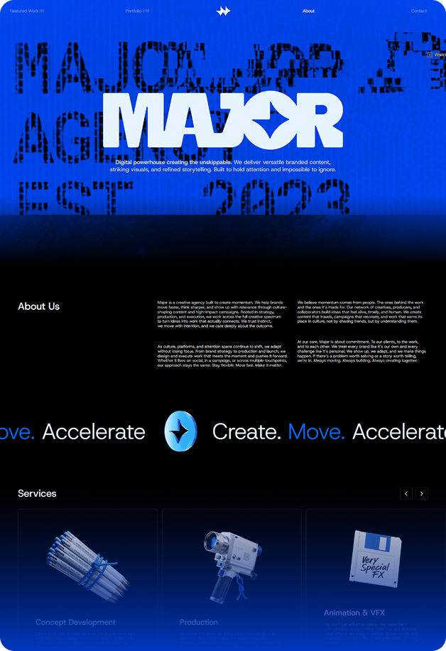 Major blue website