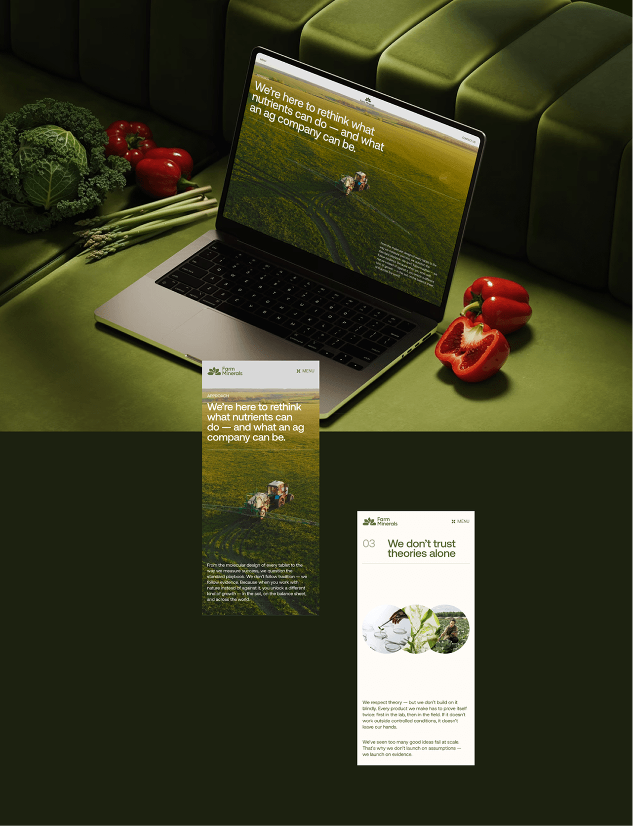 Green Harvest long website screen