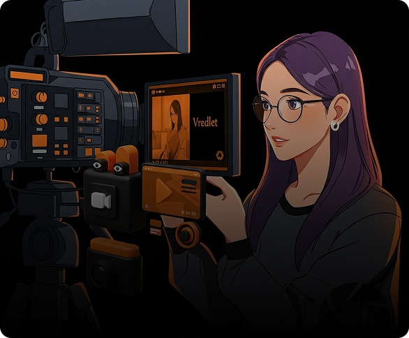 Orange robotic portrait for explainer videos