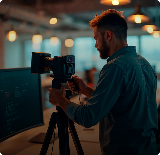 Camera operator filming