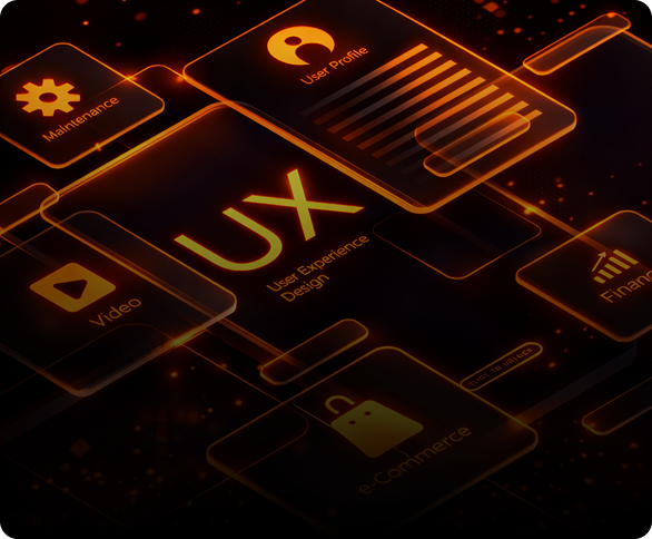 Orange robotic portrait for UX audits